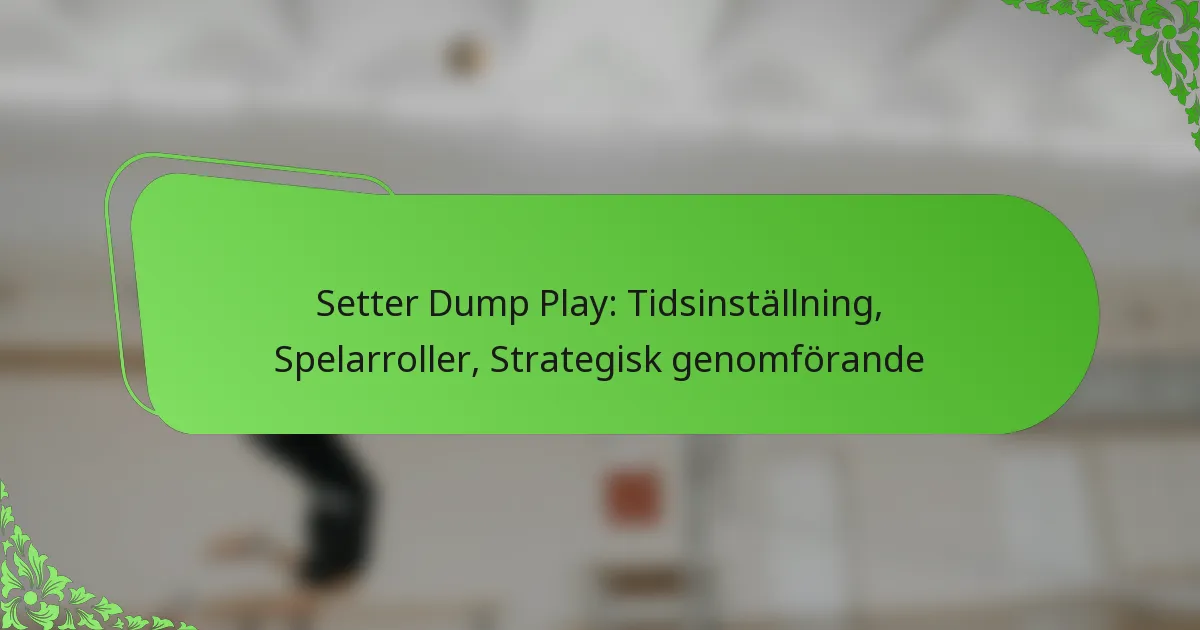 Setter Dump Play: Tidsinställning, Spelarroller, Strategisk genomförande