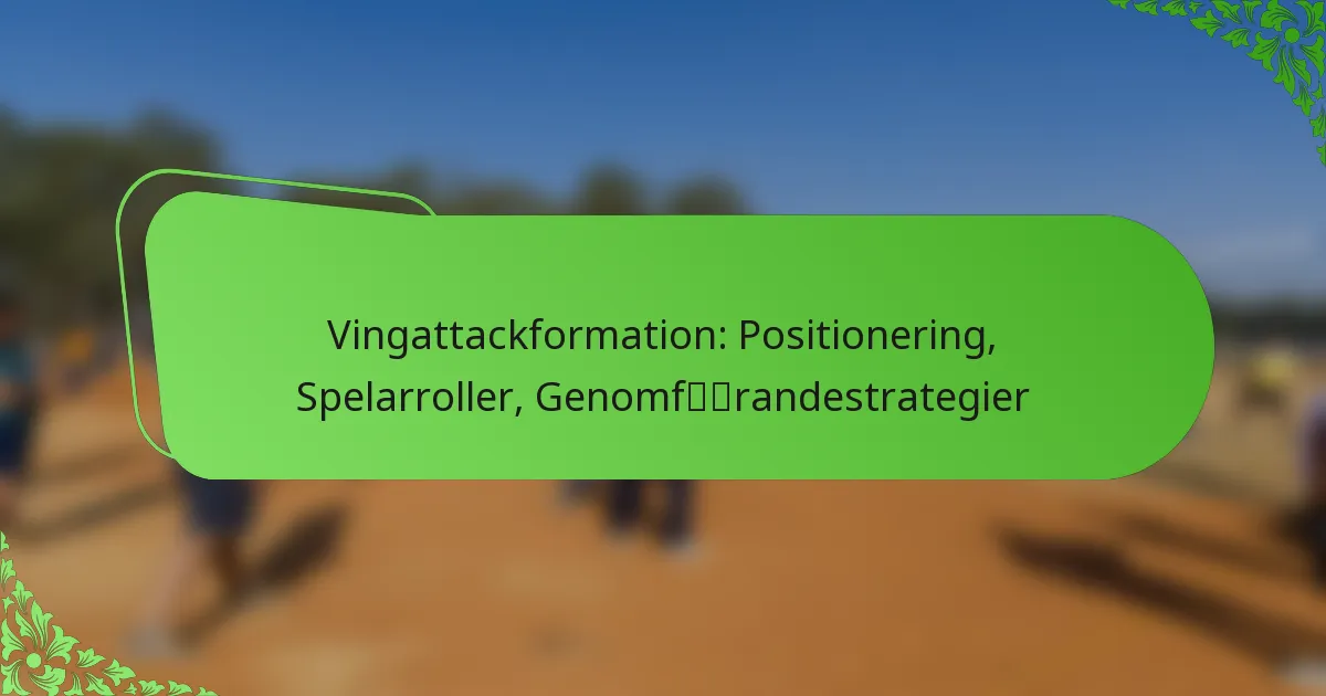 Vingattackformation: Positionering, Spelarroller, Genomförandestrategier