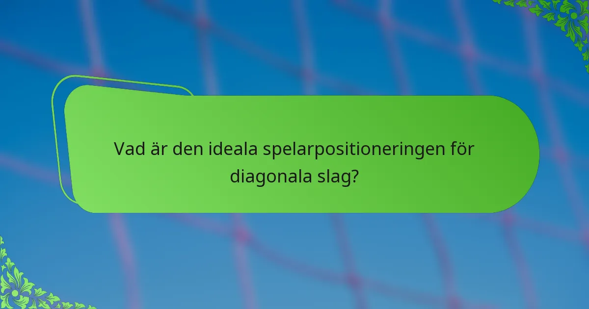 Vad är den ideala spelarpositioneringen för diagonala slag?